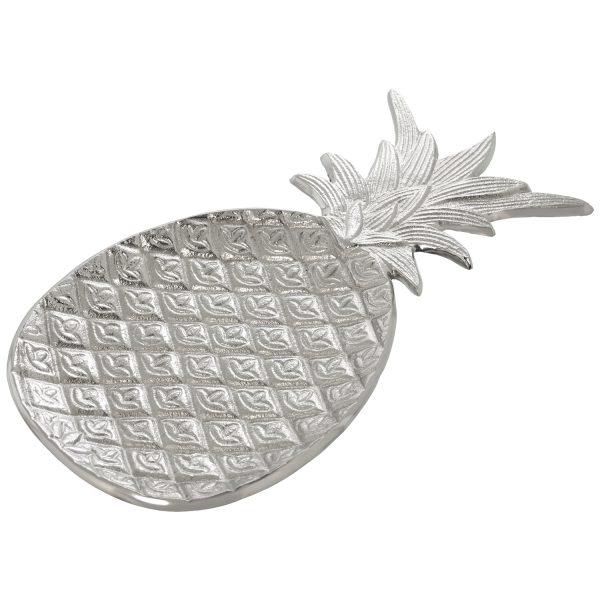 11372-Centro Metal Plateado Piña 19x36cm - 30€