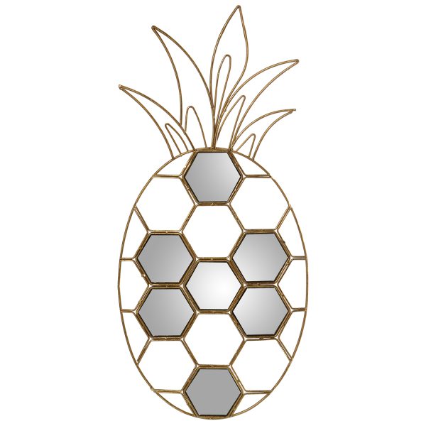 Espejo Metal Dorado Piña (metalhierro) 25x56x2cm-cada espejo8x7cm - 30€